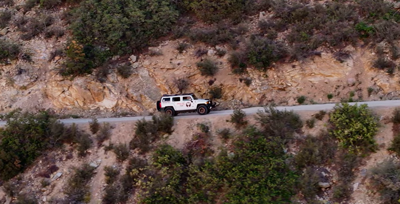 Prescott off-road jeep tours Jeep at sunset overlook near Sierra Prieta in Prescott National Forest